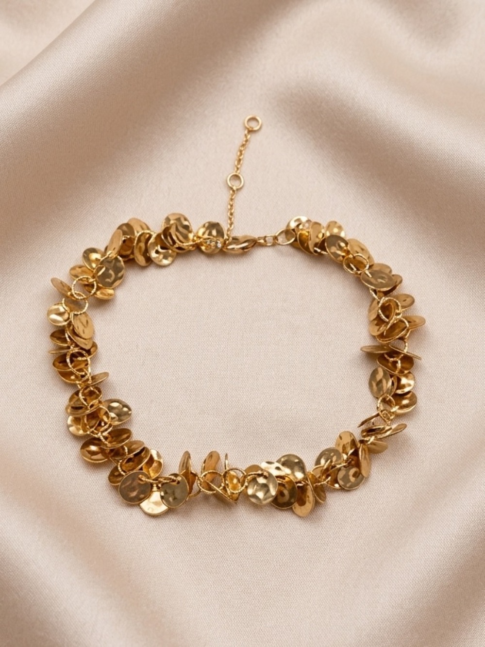 New! Gold Disc Cluster Ankle Bracelet